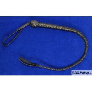 Pletený bič - 125 cm - černý